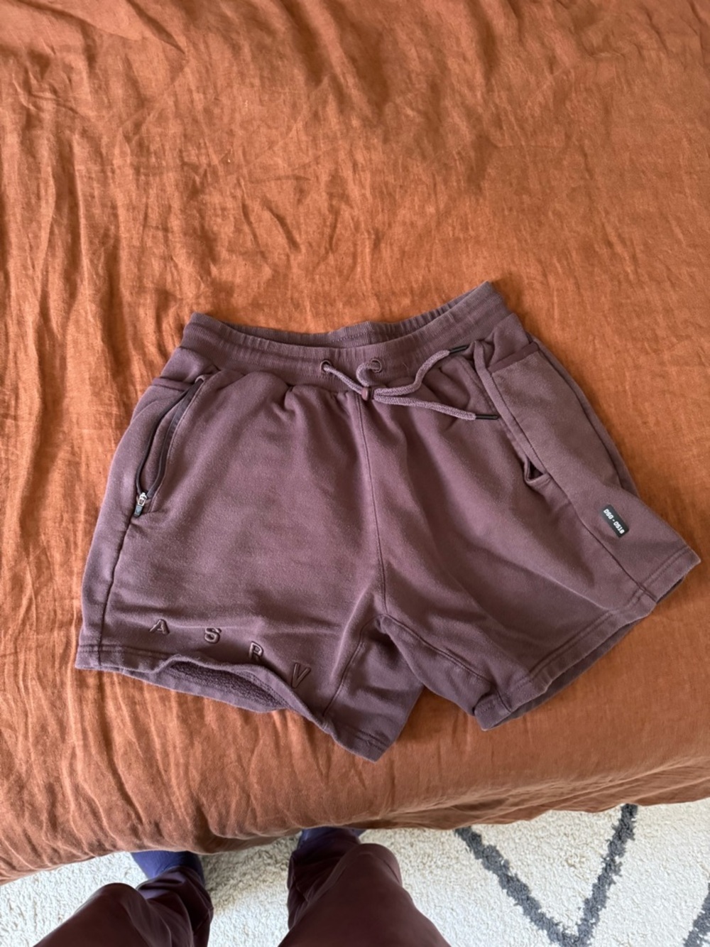 ASRV Mauve Drawstring Athletic Shorts